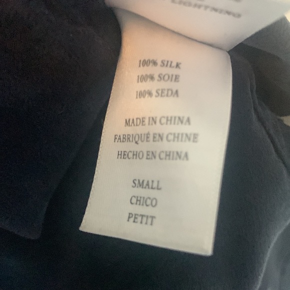 Navy blue silk top - Picture 4 of 5